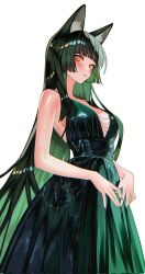  1girl animal_ears formal fox_ears hoshimi_miyabi long_hair nightgown zenless_zone_zero 