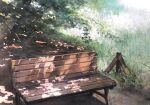  bench branch grass highres no_humans original painting_(medium) scenery shore sunlight tall_grass tire tlctm7h8wdwnthx traditional_media tree tree_shade watercolor_(medium) wooden_bench 