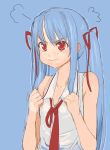  blue_hair clenched_hands hair_ribbon kusaka kusaka_souji long_hair necktie red_eyes ribbon tsurara_(baby_princess) twintails 