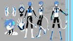  boots cat_ears cat_tail concept_art detached_sleeves headphones kaito male maroyan midriff neko_cyber project_diva project_diva_2nd tail translation_request vocaloid 