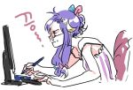  bespectacled computer glasses korean patchouli_knowledge profile tima touhou 