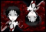  adachi_tohru black_eyes black_hair clone necktie persona persona_4 red_eyes short_hair 