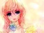  blue_eyes face flower long_hair megurine_luka pink_hair portrait solo tears venuspunk vocaloid 