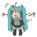  1girl ahoge animal_ears blue_hair blush cat_ears cat_paws cat_tail detached_sleeves fang hatsune_miku kakushiaji kemonomimi_mode long_hair lowres necktie o_o open_mouth paws skirt solo suprise surprised sweatdrop tail thighhighs twintails vocaloid 