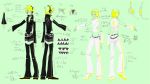  choker concept_art detached_pants detached_sleeves headphones kagamine_len kagamine_rin pants project_diva project_diva_2nd shorts siblings thigh-highs thighhighs twins v-neck vocaloid 