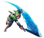  absurdres attack blonde_hair blue_eyes chainmail faux_traditional_media green hat highres legend_of_zelda:_skyward_sword link male master_sword official_art sheath sheild shield skyward_sword solo sword the_legend_of_zelda tunic weapon 