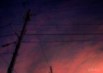  alu.m_(alpcmas) clouds cloudy_sky evening gradient_sky night night_sky no_humans orange_sky original outdoors power_lines scenery signature sky sky_focus utility_pole 