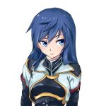  1girl blue_eyes blue_hair breasts closed_mouth diesirea long_hair maria_traydor simple_background solo star_ocean star_ocean_till_the_end_of_time white_background 