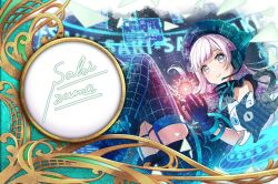 d4dj dress grey_eyes izumo_saki long_hair silver_hair