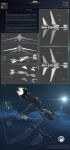  3d absurdres astepintooblivion battlecruiser_(eve_online) cannon commentary concept_art copyright_name emblem english_text eve_online fire flying glowing highres logo machinery military_vehicle minmatar_republic_(eve_online) multiple_views navy_faction_(eve_online) nebula no_humans original outdoors radio_antenna realistic reference_sheet science_fiction sky space star_(sky) starry_sky thrusters turret vehicle_focus 