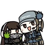 animated_gif call_of_duty call_of_duty:_mobile girls_frontline m4a1_(girls_frontline) mouth_mask multiple_girls seseren urban_tracker_(call_of_duty:_mobile) waving