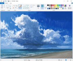  art_program_in_frame beach christian_young cloud_focus clouds cloudy_sky commentary day horizon landscape microsoft_paint_(medium) microsoft_paint_(software) no_humans original outdoors painterly scenery screenshot shore sky surf 