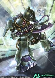  artist_request battle cable clouds copyright_notice earth_federation gundam gundam_0080 gundam_alex gundam_arsenal_base heat_hawk logo machinery mecha mecha_focus mobile_suit no_humans o'neill_cylinder one-eyed realistic robot science_fiction shield shoulder_spikes space_habitat spacecraft_interior spikes thrusters title vernier_thrusters when_you_see_it zaku_ii zaku_ii_fz_kai zeon 