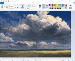 art_program_in_frame christian_young cloud_focus clouds cloudy_sky commentary day horizon landscape microsoft_paint_(medium) microsoft_paint_(software) no_humans original outdoors painterly plain scenery screenshot sky 