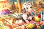 bikini blush d4dj grey_eyes grey_hair long_hair niijima_ibuki smile