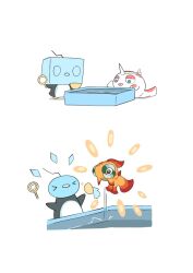  animal_focus bird chi-yu_(pokemon) eiscue eiscue_(ice) eiscue_(noice) fish full_body goldeen goldfish goldfish_scooping holding horns ice igwjgsarifbfo9u no_humans penguin poi_(goldfish_scoop) pokemon pokemon_(creature) pokemon_focus pool simple_background single_horn water white_background 