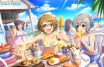 bikini blush brown_hair green_eyes idolmaster_cinderella_girls_starlight_stage short_hair smile tsuchiya_ako