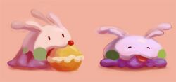  antennae closed_eyes colored_skin eating goomy hmy6_(cosmonhaut) no_humans open_mouth pink_background poke_puff pokemon pokemon_(creature) pokemon_focus purple_skin tongue tongue_out 
