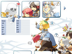  ! ... 4boys 4girls :t ? arch_bishop_(ragnarok_online) bikini black_coat black_gloves black_shoes blonde_hair blue_coat blue_dress blue_eyes blush bow brown_cape brown_hair cape character_select chibi chibi_only closed_eyes closed_mouth coat commentary_request creator_(ragnarok_online) cropped_jacket cross cross_necklace cross_of_prontera cursor dress feather_trim feathered_wings fingerless_gloves flower flower_on_head frown full_body gloves gold_trim grey_hair hat hat_bow heart highres jacket jewelry juliet_sleeves long_hair long_sleeves looking_at_another medium_hair monk_(ragnarok_online) multicolored_coat multicolored_shoes multiple_boys multiple_girls necklace open_mouth pants pink_hair puffy_sleeves ragnarok_online red_bow red_coat red_flower revision royal_guard_(ragnarok_online) rune_knight_(ragnarok_online) shadow_chaser_(ragnarok_online) shirt shoes short_hair short_sleeves slime_(creature) smile spiked_pauldrons spoken_ellipsis spoken_exclamation_mark spoken_heart spoken_question_mark spoken_sweatdrop sunflower sweatdrop swimsuit tasogare_(twilight) two-tone_dress two-tone_shoes vanilmirth_(ragnarok_online) wanderer_(ragnarok_online) whisper_(ragnarok_online) white_bikini white_coat white_dress white_gloves white_hat white_jacket white_pants white_shirt white_shoes white_wings wilted_flower wings yellow_flower 