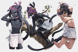 animal_ears furrification furry highres holding holding_weapon kieran_(pokemon) knifedragon panther_boy panther_ears panther_tail pokemon pokemon_(game) pokemon_scarlet_and_violet tail weapon