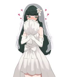 1girl bride dark_green_hair heartbee long_hair qingyi_(zenless_zone_zero) zenless_zone_zero