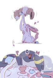  animal_focus black_fur blue_eyes blue_sclera blush bow brown_eyes brown_fur closed_eyes colored_sclera eevee foznya full_body heart highres no_humans open_mouth pink_fur pokemon pokemon_(creature) pokemon_focus red_eyes red_sclera ribbon smile sylveon tail two-tone_fur umbreon white_fur 