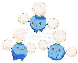  closed_mouth full_body highres jumpluff leaf no_humans open_mouth pokemon pokemon_(creature) pokemon_focus red_eyes simple_background smile su_(sajo_su5) watermark white_background 