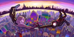  cityscape highres holding_hands marvel miles_morales non-web_source spider-gwen spider-man:_into_the_spider-verse spider-man_(miles_morales) spider-man_(series) spider-verse 