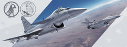  1other ace_combat air-to-air_missile aircraft airplane bird blue_sky canards canopy_(aircraft) chengdu_j-10 day english_commentary english_text fighter_jet helmet highres mig-29 military military_vehicle missile mountain original osean_flag outdoors parrot pilot pilot_helmet pl-12 pl-8 r-73_vympel roundel shuten_(project_sky) sky unit_patch vehicle_focus 