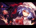  blue_hair cup dhiea hat red_eyes remilia_scarlet short_hair solo teacup touhou wings 