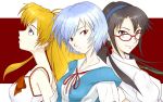  ayanami_rei back-to-back bad_id black_hair blue_eyes blue_hair brown_hair camisole evangelion:_2.0_you_can_(not)_advance glasses hairband long_hair looking_back looking_up makinami_mari_illustrious multiple_girls necktie neon_genesis_evangelion profile ray-cious rebuild_of_evangelion red_eyes ribbon school_uniform shikinami_asuka_langley short_hair smile souryuu_asuka_langley twintails wallpaper 