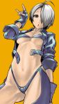  angel_(kof) breasts king_of_fighters midriff open_clothes open_shirt shirt sleeves_folded_up solo wamusato_haru 