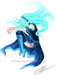  aqua_hair blue_dress blue_hair girl long_hair megurine_luka solo vocaloid 