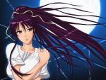  hair_ribbon kanzaki_kaori long_hair makoto_(mk10) moon ribbon shirt string to_aru_majutsu_no_index very_long_hair violet_eyes 
