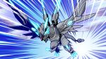  artist_request digimon digimon_(creature) dragon flying metallicdramon no_humans official_art speed_lines 