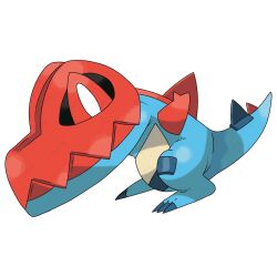  cardnlh derivative_work fangs feraligatr full_body highres hood hood_up mega_feraligatr mega_pokemon no_humans parody pokemon pokemon_(creature) pokemon_focus pokemon_legends:_z-a simple_background skin_fangs solo spoilers style_parody tail teeth white_background 