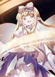  1girl black_hair blonde_hair blush bow brown_hair commentary_request dress drill_hair fairy fairy_wings hair_bow hat highres long_hair long_sleeves open_mouth orz_torifune ribbon short_hair smile star_sapphire touhou wings 