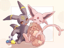  bandaid bandaid_on_head berry_(pokemon) black_fur blush brown_fur closed_eyes commentary_request crying eevee espeon flying_sweatdrops full_body fur_collar licking_another&#039;s_head looking_at_another no_humans oinyanyari open_mouth pokemon pokemon_(creature) pokemon_focus potion_(pokemon) purple_fur red_eyes sitting sitting_on_lap sitting_on_person tail tears tongue tongue_out twitter_username umbreon 