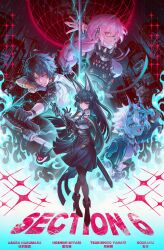 1boy animal_ears asaba_harumasa bow_(weapon) fox_ears hoshimi_miyabi katana long_hair multiple_girls naginata oni oni_horns short_hair soukaku_(zenless_zone_zero) tsukishiro_yanagi zenless_zone_zero