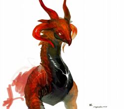  commentary_request dragon nagabe no_humans original simple_background solo upper_body western_dragon white_background 