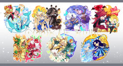  3girls 4others 6+boys :d ;d absurdly_long_hair alcohol ananas_dragon_cookie animal arabian_clothes arm_up armor armored_boots asymmetrical_bangs bandaged_arm bandages bare_arms bare_shoulders barefoot black_cape black_coat black_pants black_sclera black_shirt blonde_hair blue_cape blue_dress blue_eyes blue_hair blue_hat boots bottle bow_tie_bottle brown_eyes bubble cape chakram champagne_flute chibi chibi_only coat coffee_beans colored_eyelashes colored_sclera commentary_request cookie_run cookie_run:_kingdom cookie_run:_ovenbreak copyright_name cup curtained_hair dark-skinned_male dark_skin dragon_fruitling dragon_tail dragon_wings dreamcatcher_(cookie_run) dress drinking_glass elbow_gloves espresso_cookie eye_contact fang flower food-themed_hair full_armor full_body glasses gloves gradient_background green_dress green_eyes grey-framed_eyewear grey_background hair_behind_ear hair_flower hair_ornament hat helmet helmsman_will heterochromia highres holding holding_bottle holding_cup holding_shield holding_staff holding_sword holding_telescope holding_weapon humanization k4m knee_boots letterboxed lilac_cookie long_dress long_hair long_sleeves looking_at_another looking_at_viewer madeleine_cookie magic_lamp_(cookie_run) moonlight_cookie mouth_veil multiple_boys multiple_girls multiple_others no_sclera oak_barrel one_eye_closed open_mouth outline pants paper_boat_sailor parted_bangs peppermint_cookie pineapplemur pitaya_dragon_cookie pure_vanilla_cookie purple_hair purple_petals red_armor red_cape red_eyes red_hair red_helmet red_tail red_wine red_wings round_eyewear sea_fairy_cookie see-through_clothes see-through_veil shield shirt shoes short_hair short_sleeves side_cut simple_background sitting skin_fang smile sorbet_shark_cookie sparkling_cookie staff standing standing_on_one_leg star_(symbol) star_balloon strapless strapless_dress striped_clothes striped_dress striped_hat suspenders sword tail telescope topless_male tranquil_bloom treasure_chest two-sided_cape two-sided_fabric vampire_cookie veil vertical-striped_clothes vertical-striped_dress very_dark_skin very_long_hair very_short_hair violet_eyes wave_drop weapon whale white_background white_eyelashes white_flower white_gloves white_hair white_lily white_lily_cookie white_outline white_pants white_shirt white_shoes white_turban white_veil wine wine_glass wings wizard_hat yellow_armor yellow_boots yellow_eyes yellow_hat yellow_tail yellow_wings yogurt_cream_cookie 