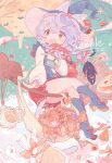  1girl amakawa_tamawo black_cat black_footwear blue_eyes braid candy cat cookie food hat highres low_twin_braids original sample_watermark solo twin_braids watermark white_hair witch witch_hat 