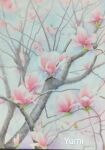  bare_tree branch flower highres miyuchan777 no_humans original painting_(medium) pink_flower realistic still_life traditional_media tree watercolor_(medium) 