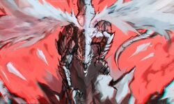  absurdres animal_focus clenched_teeth climbing dragon feathered_wings from_above highres logicsterrr rock shadow_slave sharp_teeth teeth walking_towards_viewer wings 