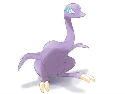  1other animal_focus bird bird_legs blue_eyes blue_sclera colored_sclera commentary english_commentary espathra full_body highres j_stocky no_humans ostrich plucked_feathers pokemon pokemon_(creature) pokemon_focus simple_background solo talons white_background 