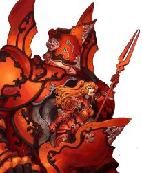  1girl armor bodysuit eva_02 evangelion_(mecha) full_armor highres long_hair mecha_pilot_suit multicolored_bodysuit neon_genesis_evangelion nrcgray orange_bodysuit orange_hair plugsuit_(evangelion) red_bodysuit souryuu_asuka_langley 