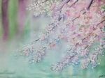  branch cherry_blossoms highres miyuchan777 no_humans original painting_(medium) realistic signature still_life traditional_media tree watercolor_(medium) 