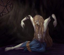 1boy 2024 bandai_namco black_background blonde blonde_hair elden_ring feet fin_(artist) godwyn_the_golden male male_focus male_only namco pixiv