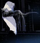  1boy armor black_background blonde_hair claws closed_mouth cofffee gauntlets gloves looking_at_viewer male_focus solo sydney_losstarot topless_male vagrant_story 