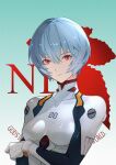  1girl ayanami_rei blue_hair bodysuit breasts commentary_request expressionless highres looking_at_viewer neon_genesis_evangelion plugsuit red_eyes rinbukyoku short_hair skin_tight solo 